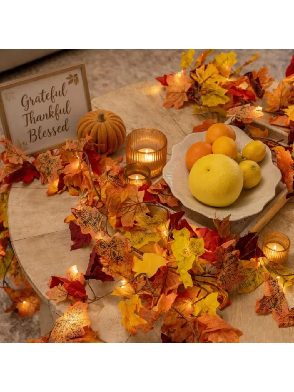 18-Pack Artificial Fall Leaf Garland - 106.2Ft Autumn Decor for Home & Parties